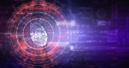 Fingerprint Scanning Technology Concept 2d Illustration
