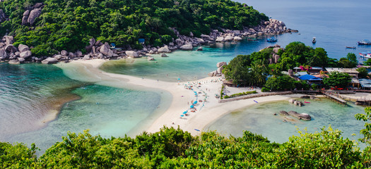 Tropical paradise on the island of  Koh nang yuan in Thailand,