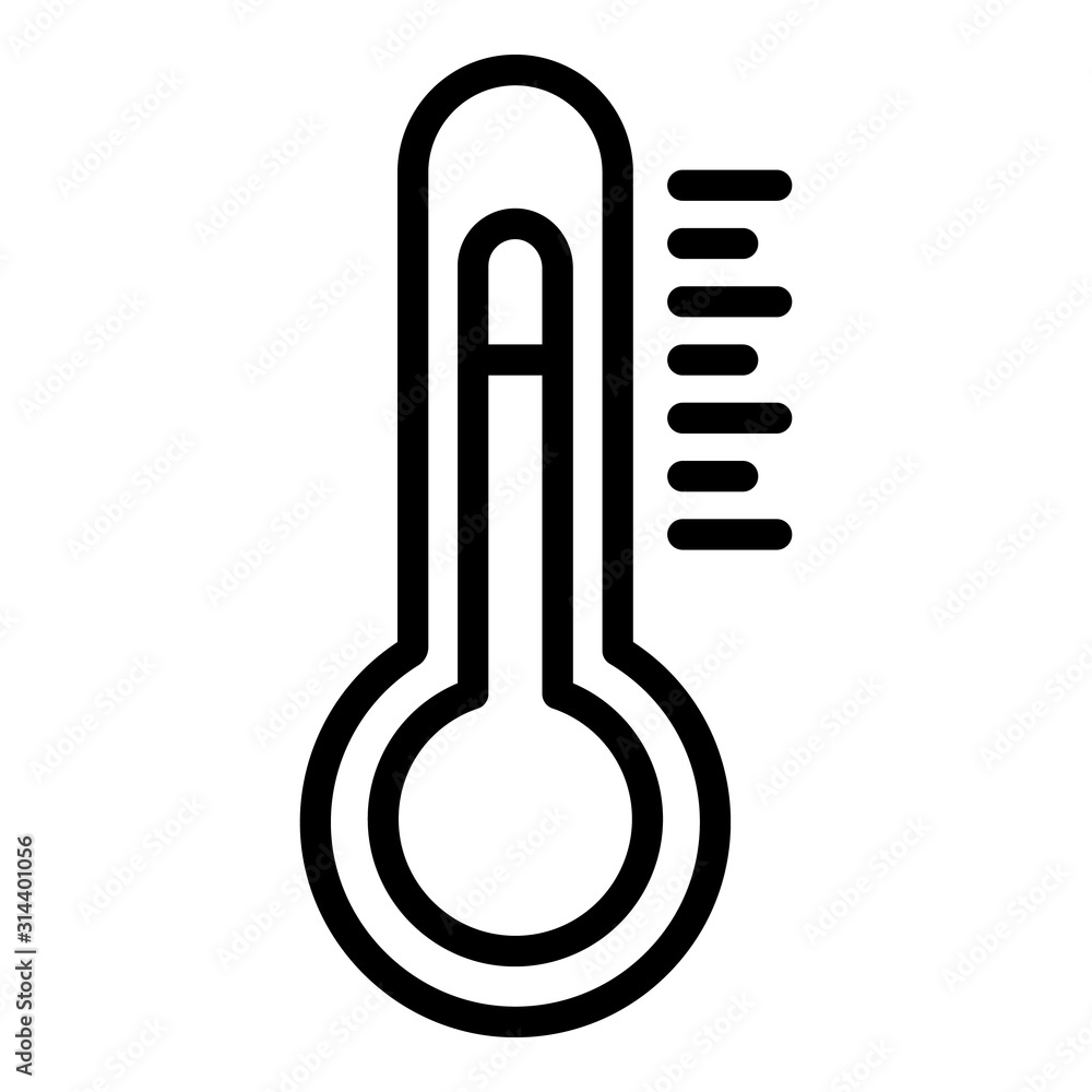 Poster thermometer icon. outline thermometer vector icon for web design isolated on white background