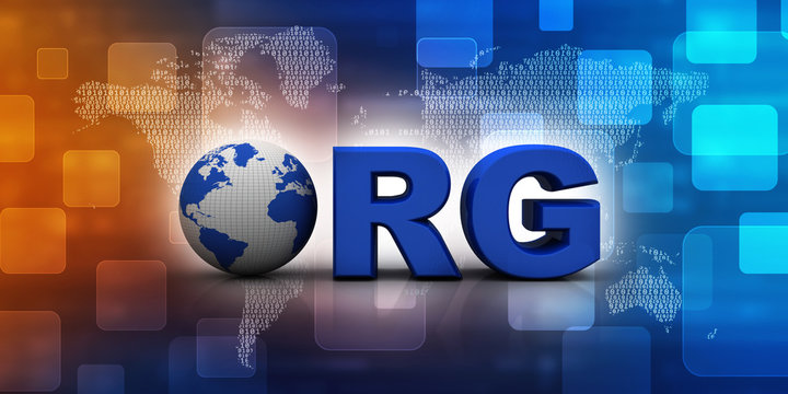 3d illustration Internet domain org