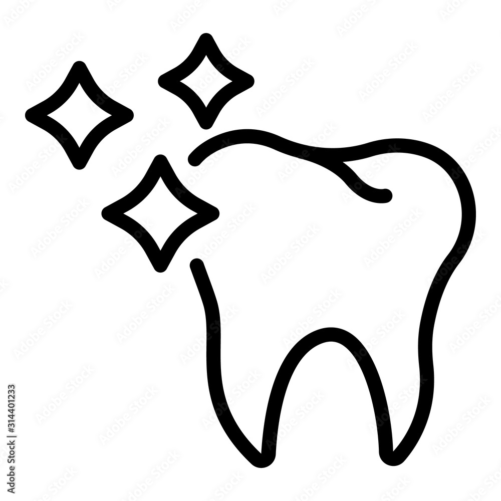 Poster clean tooth icon. outline clean tooth vector icon for web design isolated on white background