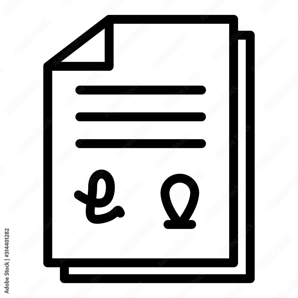 Poster franchise document icon. outline franchise document vector icon for web design isolated on white bac