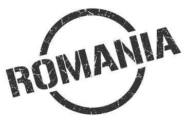 Romania stamp. Romania grunge round isolated sign