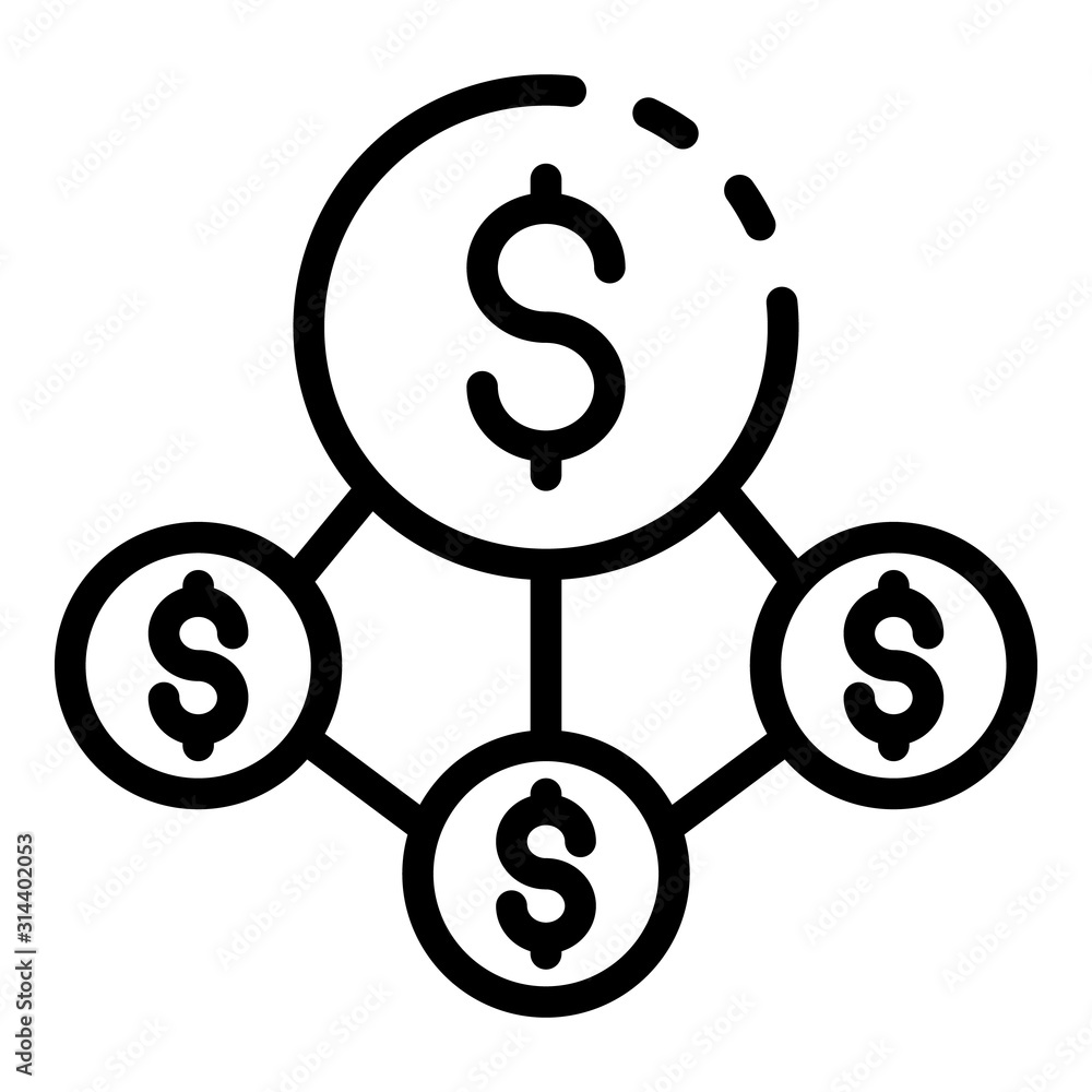 Poster dollar franchise scheme icon. outline dollar franchise scheme vector icon for web design isolated on