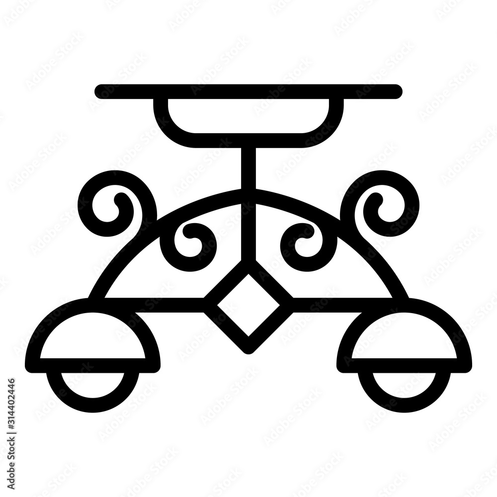 Poster room ceiling lamp icon. outline room ceiling lamp vector icon for web design isolated on white backg