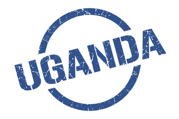 Uganda stamp. Uganda grunge round isolated sign