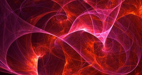 Fractal 3D rendering abstract and shiny background