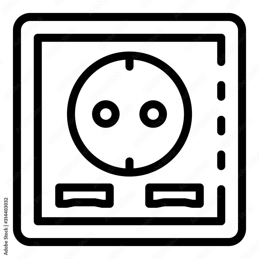 Poster electric socket icon. outline electric socket vector icon for web design isolated on white backgroun