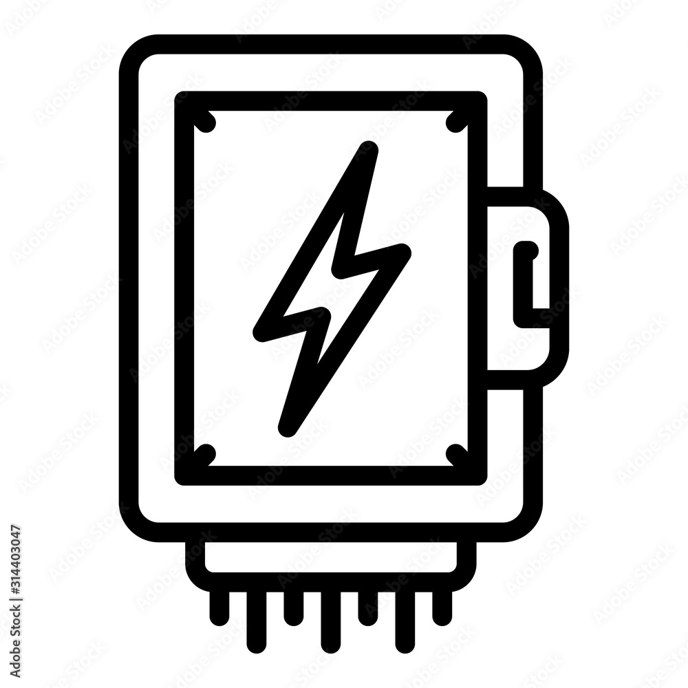 Poster high voltage box icon. outline high voltage box vector icon for web design isolated on white backgro