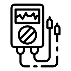 Electric multimeter icon. Outline electric multimeter vector icon for web design isolated on white background