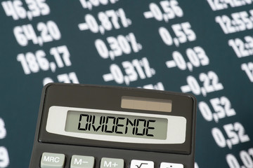 Ein Taschenrechner, Börse und die Dividende