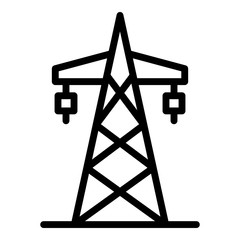 Electric power tower icon. Outline electric power tower vector icon for web design isolated on white background