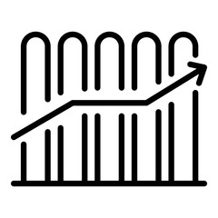 Finance graph icon. Outline finance graph vector icon for web design isolated on white background