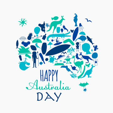 Happy Australian Day. Greeting Card Design