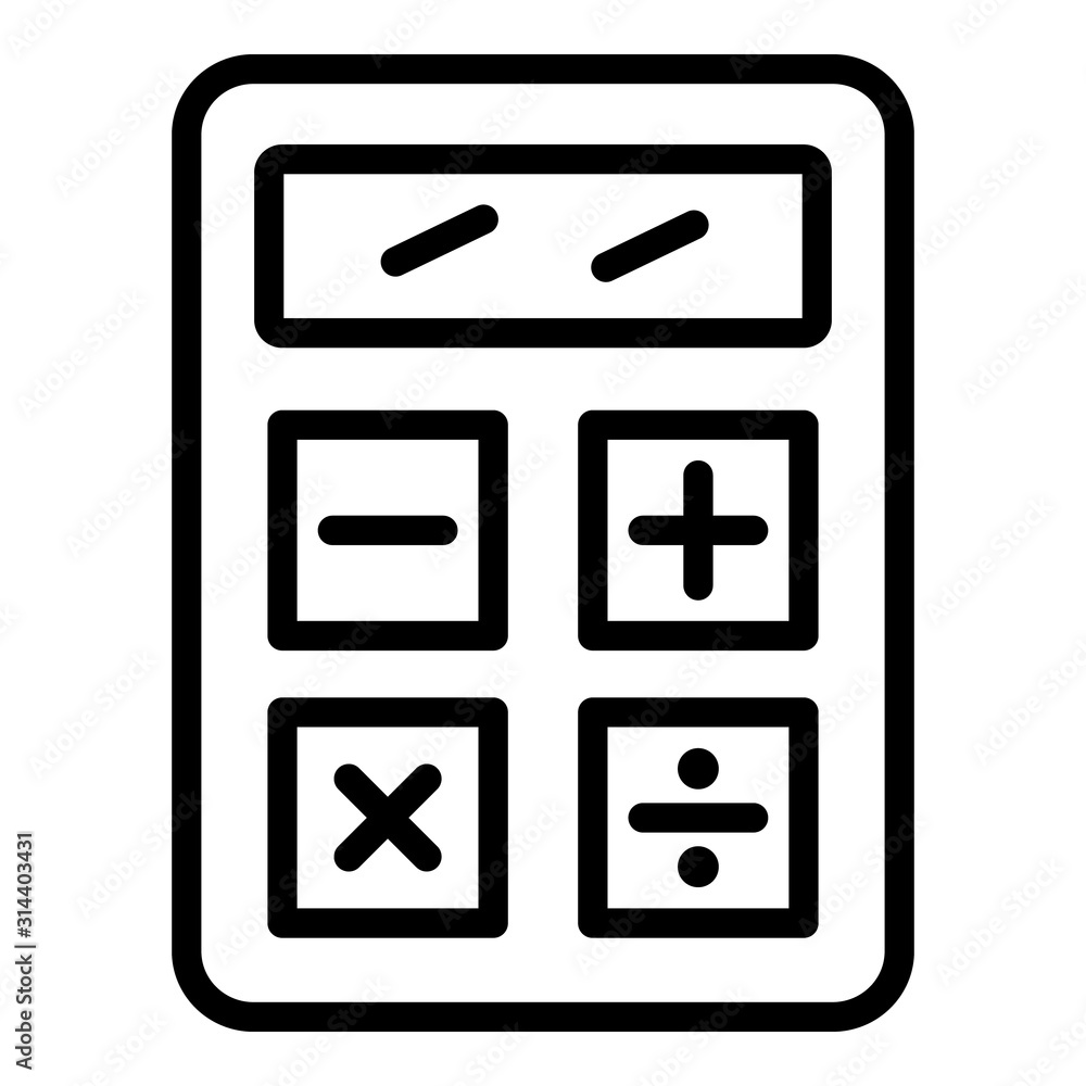 Poster finance calculator icon. outline finance calculator vector icon for web design isolated on white bac
