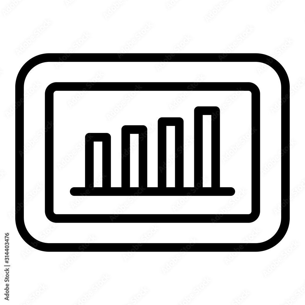 Poster tablet finance graph icon. outline tablet finance graph vector icon for web design isolated on white
