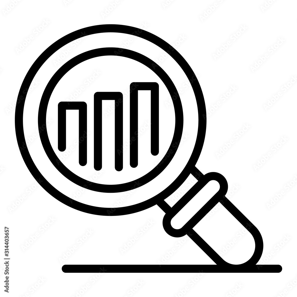 Poster finance graph magnifier icon. outline finance graph magnifier vector icon for web design isolated on
