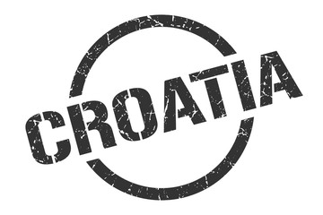 Croatia stamp. Croatia grunge round isolated sign