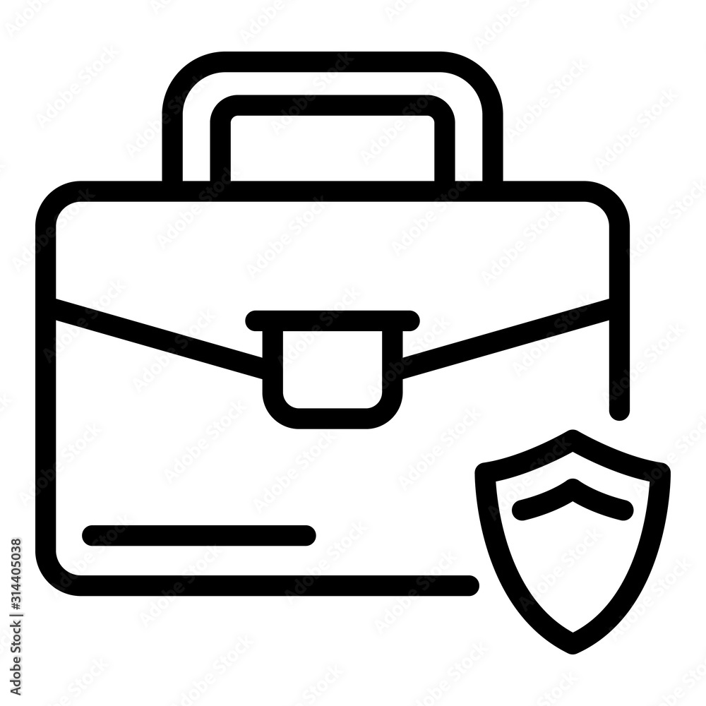 Poster work suitcase protection icon. outline work suitcase protection vector icon for web design isolated 