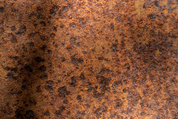 Close-up of Rust and damaged on Old metal iron panel