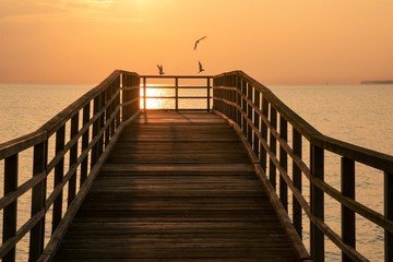 Fototapeta premium pier in golden light