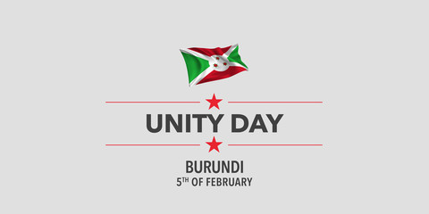Burundi unity day greeting card, banner, vector illustration.