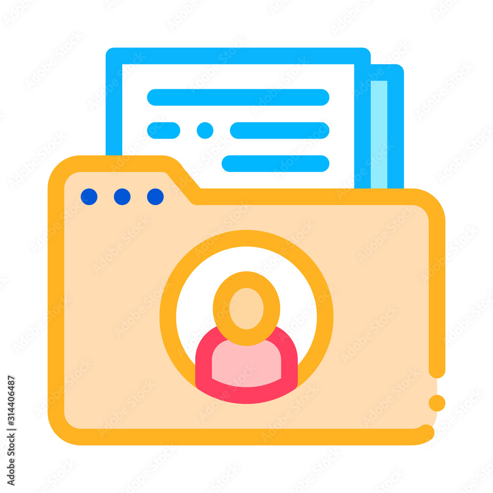 Poster folder with files icon vector. outline folder with files sign. isolated contour symbol illustration
