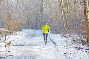 Biegacz w zimę