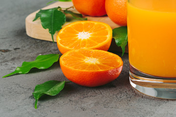 Still life of orange juice close up