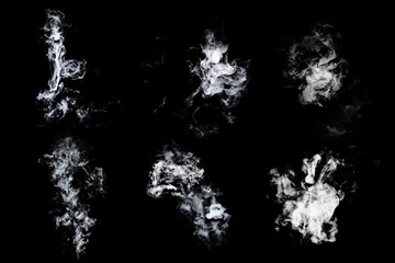 Dry ice smoke Floating in the air, black background