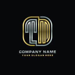 initial letter TM logo Abstract vector minimalist. letter logo gold and silver color