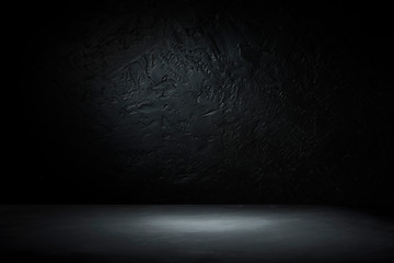 Empty top of natural stone table and stone wall background. For product display