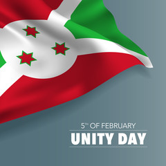Burundi unity day greeting card, banner, vector illustration.