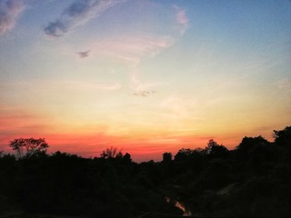 Sunset and orange sky