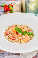 Shrimp paste in a white plate shot in the decor