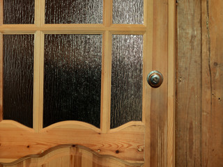 wooden internal door with a glass
