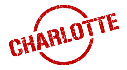 Charlotte stamp. Charlotte grunge round isolated sign