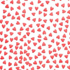 Valentine's day background with hearts on white background