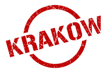 Krakow stamp. Krakow grunge round isolated sign