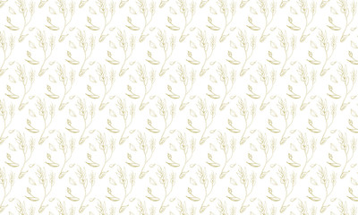 植物モチーフのクラシカルなシームレスパターン