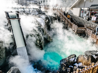 群馬県・草津温泉・湯畑