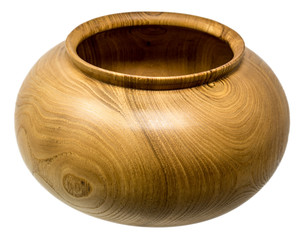 Deep hand turned dark oak wood bowl