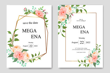Fototapeta premium set weddiing invitation card