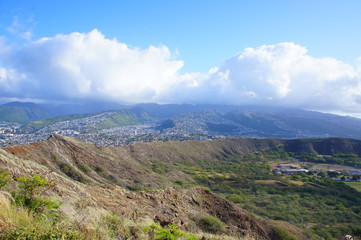 Fototapeta premium the landscape from diamond head in hawaii