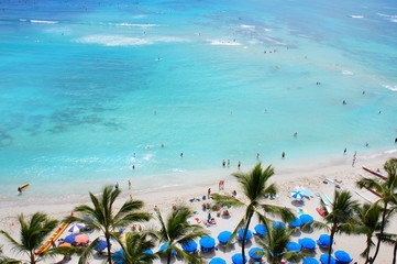 the landscape of waikiki beach
