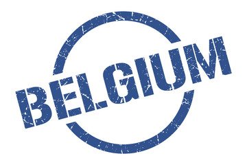 Belgium stamp. Belgium grunge round isolated sign