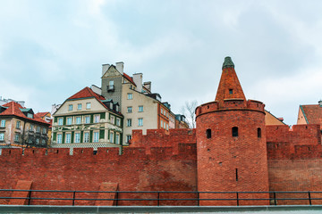 Fototapeta premium 16th century Warsaw Barbican, element of the Warsaw defensive walls.