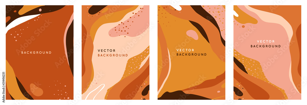 Poster Vector set of abstract creative backgrounds in minimal trendy style with copy space for text - design templates for social media stories