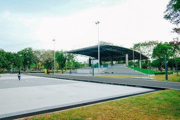 Fototapeta na wymiar KUALA LUMPUR, MALAYSIA - JANUARY 10TH, 2020. Landscape Design at Taman Tasik Titiwangsa