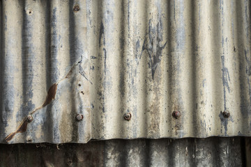 Abstract background grunge metal corrugated iron with scratches and rust. Rough textured old weathered rustic backdrop